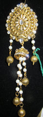 Jooda 7861 Gold Jhumki Pearls Hair Gear Indian Customary Jewelry Shieno Sarees