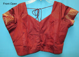 Choli 7990 Maroon Silk Medium Size Designer Banarsi Choli Saree Blouse