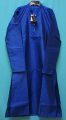 Men's 8019 Blue Tussar Kurta Pajama Shieno Sarees