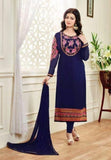 Suit 8071 Georgette Embroidered Churidar Salwar Long Kameez Dupatta XL Plus Size