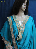 Scarf 8008 Green Georgette Party Wear Dupatta Golden lace Chunni Shieno Sarees