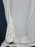 Scarf 8126 Solid White Georgette Crochet Dupatta Chunni Shawl Wrap Shieno Sarees