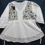 Blouse 8135 White Cotton Designer Kurti Tunic Shirt Indian Shieno Sarees