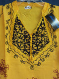 Blouse 8138 Mustard Linen Designer Medium Size Kurti Tunic Shirt Indian Shieno Sarees