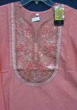 Blouse 8145 Pink Cotton Dobby Designer Large Size Kurti Tunic Shirt Indian Shieno Sarees