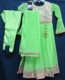 Girl’s 8186 Parrot Green Net  Anarkali Suit Indian Party Wear Shieno Sarees