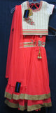 Girl’s 8191 Reddish Orange Lehenga Choli Dupatta Set Indian Chaniya Choli