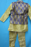 Boy’s 8212 Jodhpuri Birjis Trouser Kurta Waist Coat Set Shieno Sarees