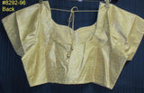 Choli 8369 Gold Brocade Plus Size Large 42 to 58 Choli Saree Blouse