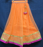Girl’s 8308 Orange Fuchsia Lehenga Choli Dupatta Set Indian Chaniya Choli Shieno Sarees