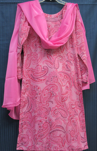 Pakistani 8396 Salwar Kameez Dupatta Suit Small Size Pink Swiss Lawn
