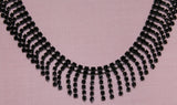 Necklace 352 Black Crystal Necklace Earrings Bracelet Finger Ring Set