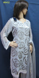 Pakistani 8403 Gray Chiffon Satin Kameez Dupatta Palazzo Pants Large Size