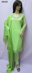 Pakistani 8406 Green Moonlight Kameez Dupatta Palazzo Pants Suit Medium Size