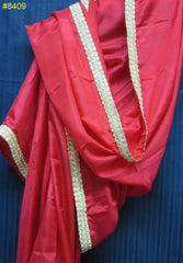 Silk Scarf 8409 Red Silk Scarf Dupatta Chunni Shieno Sarees