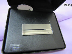 Money Clip 8448 Stainless Steel Silver Metal Cubic Zirconia Gift Box
