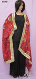 Rani 8451 Black Sharara Salwar Kameez M Red Dupatta Inspired by Rani Mukharjee