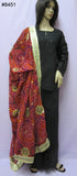 Rani 8451 Black Sharara Salwar Kameez M Red Dupatta Inspired by Rani Mukharjee