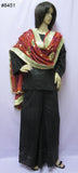 Rani 8451 Black Sharara Salwar Kameez M Red Dupatta Inspired by Rani Mukharjee