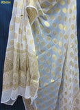 Scarff 8484 Banarsi Georgette Gold Zari Detail  Dupatta Chunni Shawl