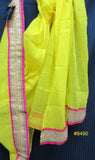 Scarff 8493 Cotton Solid Colors Gold Trim Dupatta Chunni Shawl