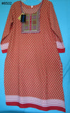 Suit 8502 Mustard Linen Red Printed Medium Size Salwar Kameez Shieno Sarees