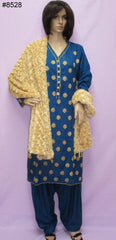 Pakistani 8528 Teal Winter Salwar Kameez Dupatta Suit Large Size