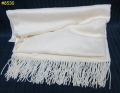 Shawl 8530 Ivory Woolen Authentic Kashmiri Cashmere Shawl Wrap