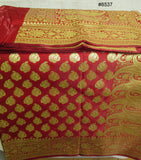Saree 8538 Banarsi Silk Golden Zari Cocktail Saree Semi Stitched Blouse