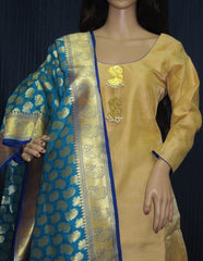 Scarf 8572 Banarsi Silk Gold Zari Detail Dupatta Chunni Shawl