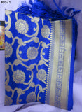 Scarf 8572 Banarsi Silk Gold Zari Detail Dupatta Chunni Shawl