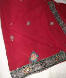 Dupatta 804 Bridal Red Georgette Designer Indian Wedding Chunni