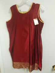 Suit 6388580 Maroon Silk Gold Detail Salwar Kameez Dupatta Medium Size Suit