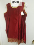 Suit 6388580 Maroon Silk Gold Detail Salwar Kameez Dupatta Medium Size Suit