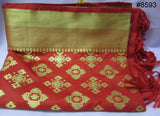 Scarf 8601 Banarsi Silk Gold Zari Detail Dupatta Chunni Shawl