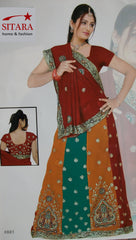 Lehenga 862 Multi Color Georgette Embellished Ghagra Lehenga Chaniya
