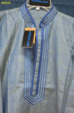 Men's 8639 Medium Size Rainbow Blue Tussar Kurta Pajama Set