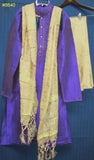 Men's 8640 Medium Size Rainbow Purple Tussar Kurta Pajama Dupatta Set