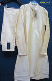 Men's 8643 Ivory Cream Tussar Kurta Pajama Set