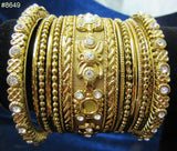 Bangles 8650 Golden Indian Set of Kadra and Bangles