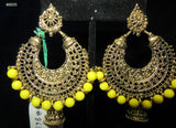 Earrings 8655 Golden Yellow Beaded Indian Designer Fashion Earrings