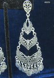 Earrings 8659 Silver Black tone classic steps Earrings