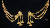 Earrings 8660 Gold Tone Stringed Pearls 3 Hangings 3 Jhumkis Earrings