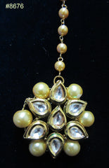Tikka 8676 Gold Tone encrusted Crystal Stones and Pearls