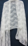 Scarf 8687 White Net Lace Dupatta Chunni Shawl