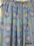 Skirt 6928689 Blue Floral Georgette Long Trendy Skirt