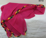Scarf 8763 Georgette Solid Colors Multicolored Trim Dupatta Chunni Shawl