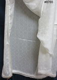 Scarf 8765 White Silk Self-Weave Silk Trim Dupatta Chunni Shawl