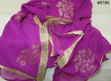 Scarf 8788 Georgette Solid Colors Golden Pin Circles Dupatta Chunni Shawl