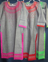 Blouse 8816 Khaddi Dual Tone Gray Color Cotton Embroidered Career Wear Small Size